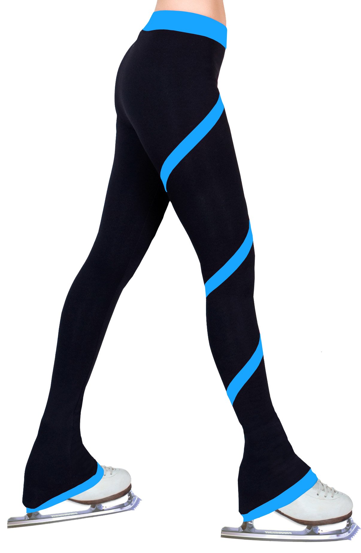 Figure Skating Spiral Polartec Polar Fleece Pants - Deep Sky Blue