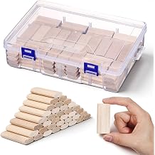 Barydat Domino Tenon Beech Wood Beechwood Loose Tenons Compatible with Domino Insertion Dowel Block for Joinery Systems, Woodworking Furniture Splicing 100 Pcs,8mm X 22mm X 50mm