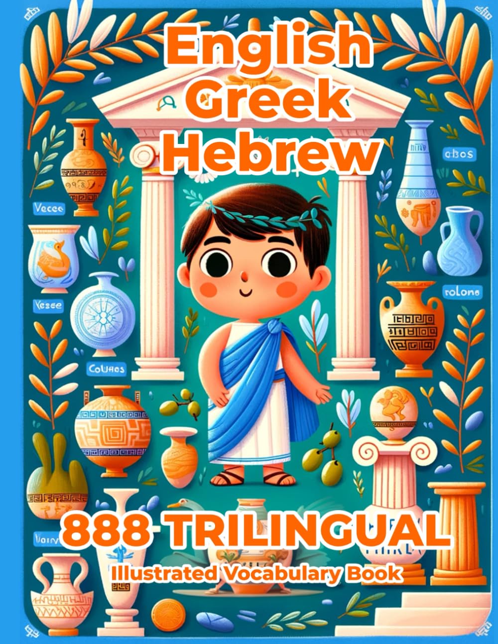 Trilingual 888 English Greek Hebrew Illustrated Vocabulary Book: Colorful Edition