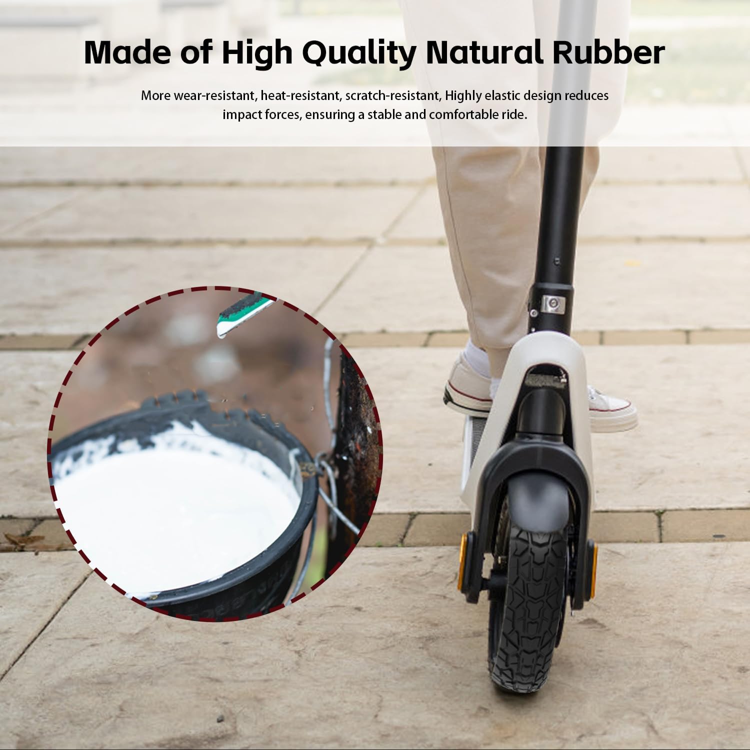 50/75-6.1 Off-road Solid Tire, 8 1/2 x2 Scooter tire, 8.5x2 Scooter Tubeless Solid Tire, for Gotrax GXL V2/XR/APEX Xiaomi M365/M365 Pro/Pro 2/1S/ 3/3 Lite Scooter (2 Pack) (A)