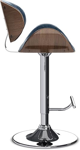 Miniatura 124 de SIMPLIHOME Marana - Taburete de bar giratorio ajustable – Silla tapizada de metal de 33 pulgadas de altura de asiento en piel sintética vegana