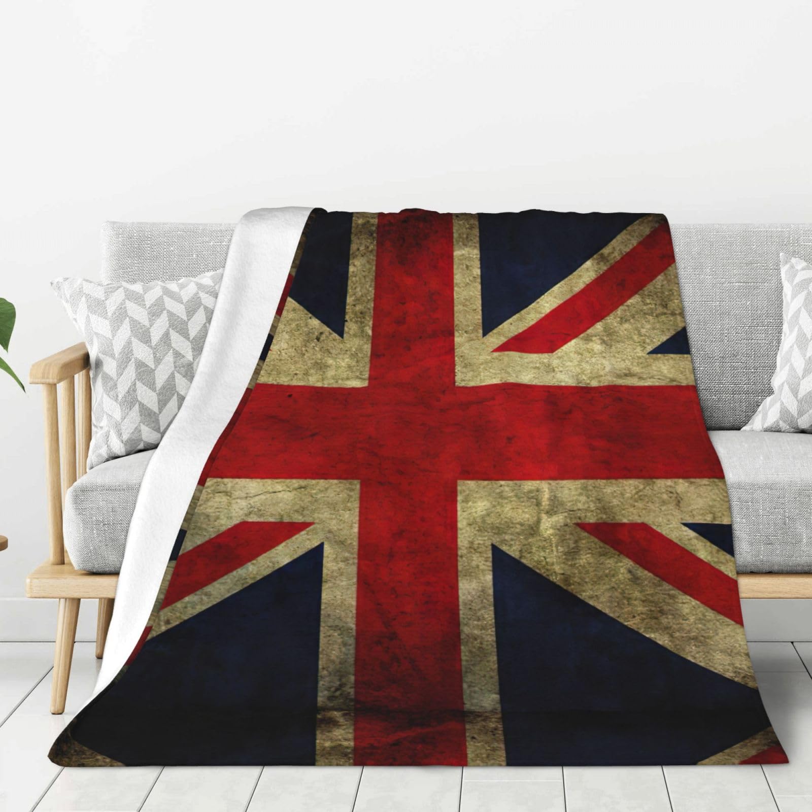 Couverture drapeau britannique grande taille douce et épaisse pour lit et canapé