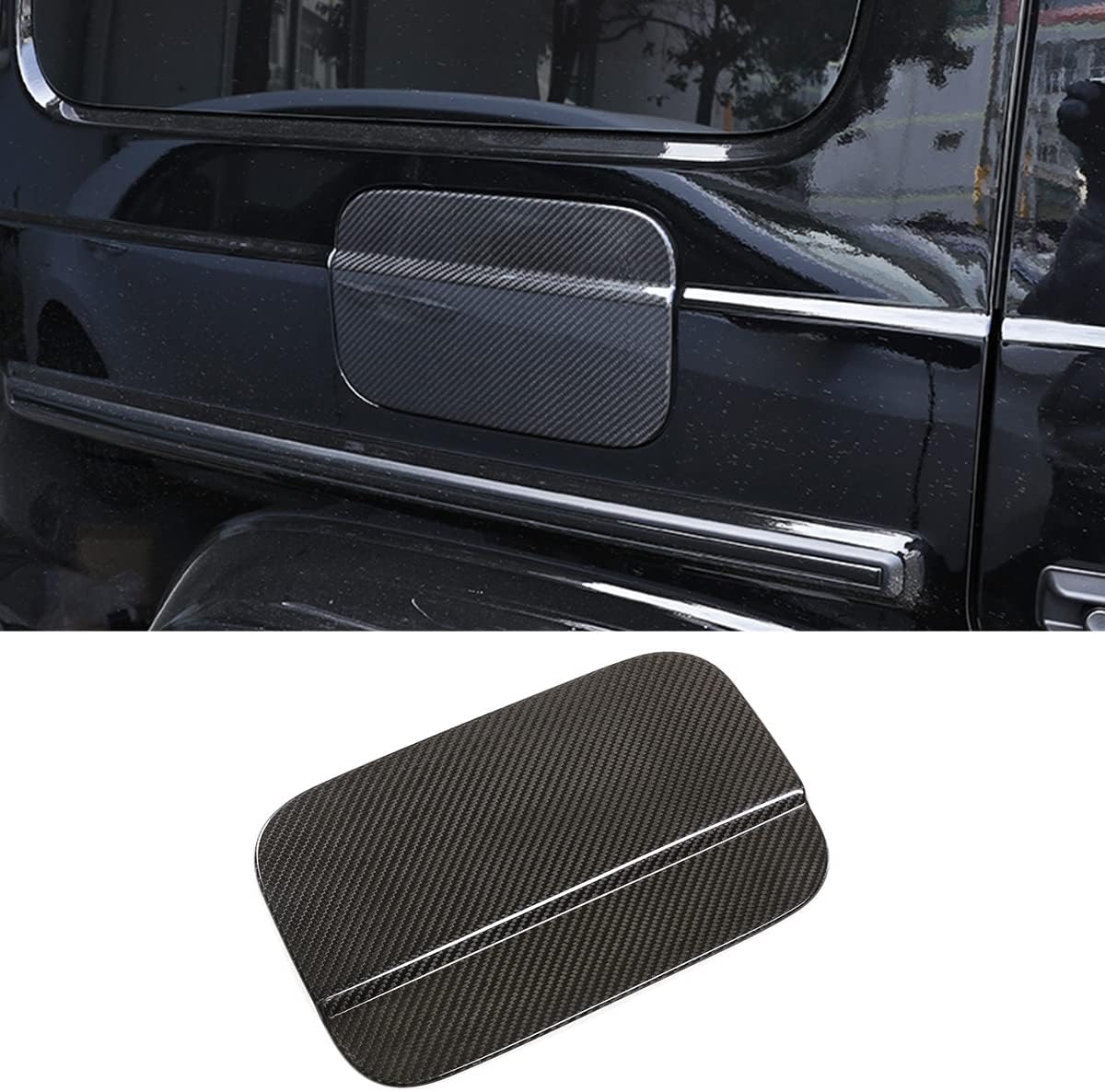 For Mercedes Benz G Class W464 2019 to 2025 Dry Carbon Fiber Car Exterior Accessories Fuel Tank Cap Decorative Cover, Fuel Door Trim Panel, Real Carbon Fiber Fuel Door Cover