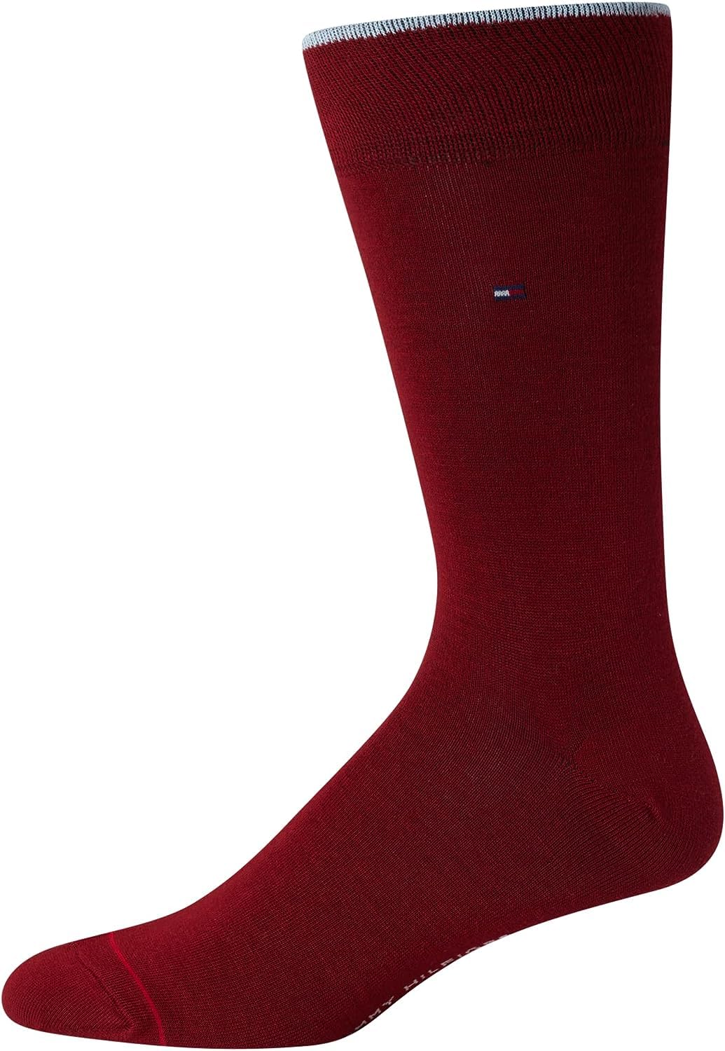 Tommy Hilfiger Calcetines casuales de mezcla de algodón suave para hombre, paquete de 10