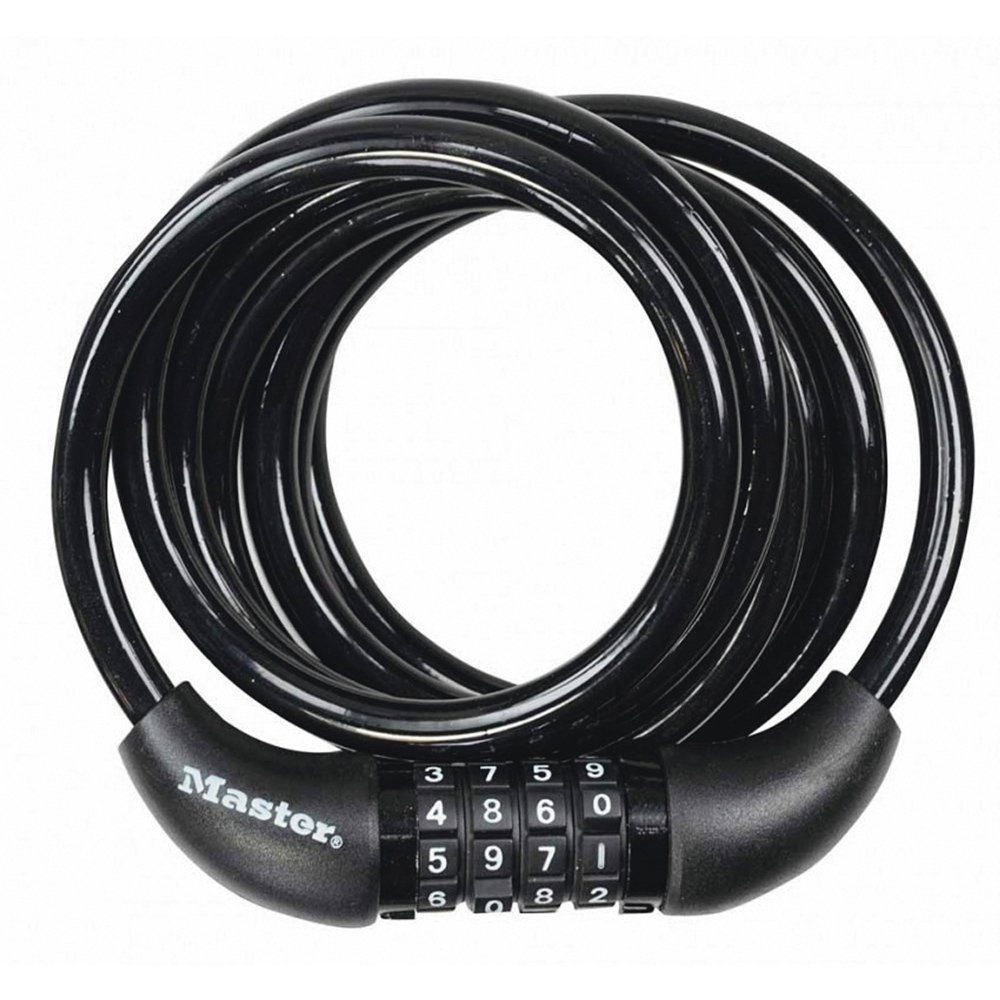Master Lock Bike Cable Lock, Combination, 1.8 m Coiling Cable, Outdoor 8221EURDPRO - Use with All Kinds of Bike, Skateboards, Strollers, Lawnmowers and Other Outdoor Equipment