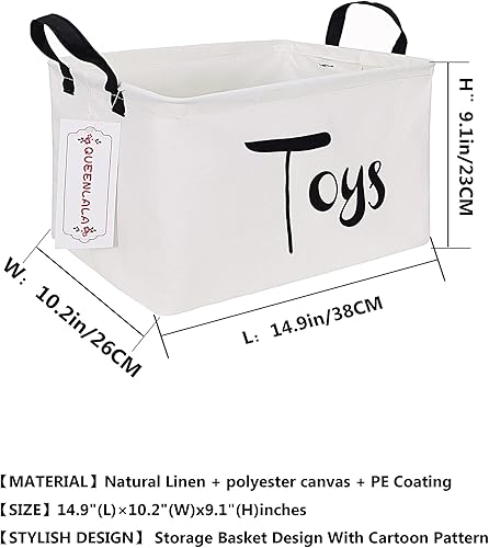 Miniatura 2 de Cesto para la colada QUEENLALA diseño rectangular, cesta para la ropa sucia plegable, para la habitación de los niños, para organizar o almacenar,