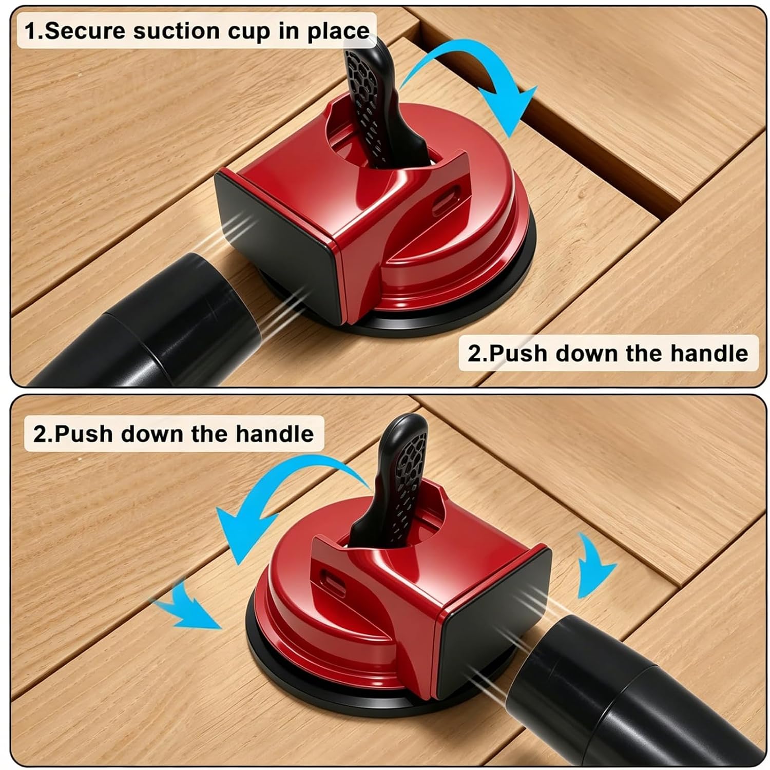 YWG Heavy Duty Floor Gap Fixer Tool, Iron and Enhanced Suction Cup, for Laminate, Wood, Tile, Vinyl Flooring，with a Hammer, a Pair. Glove