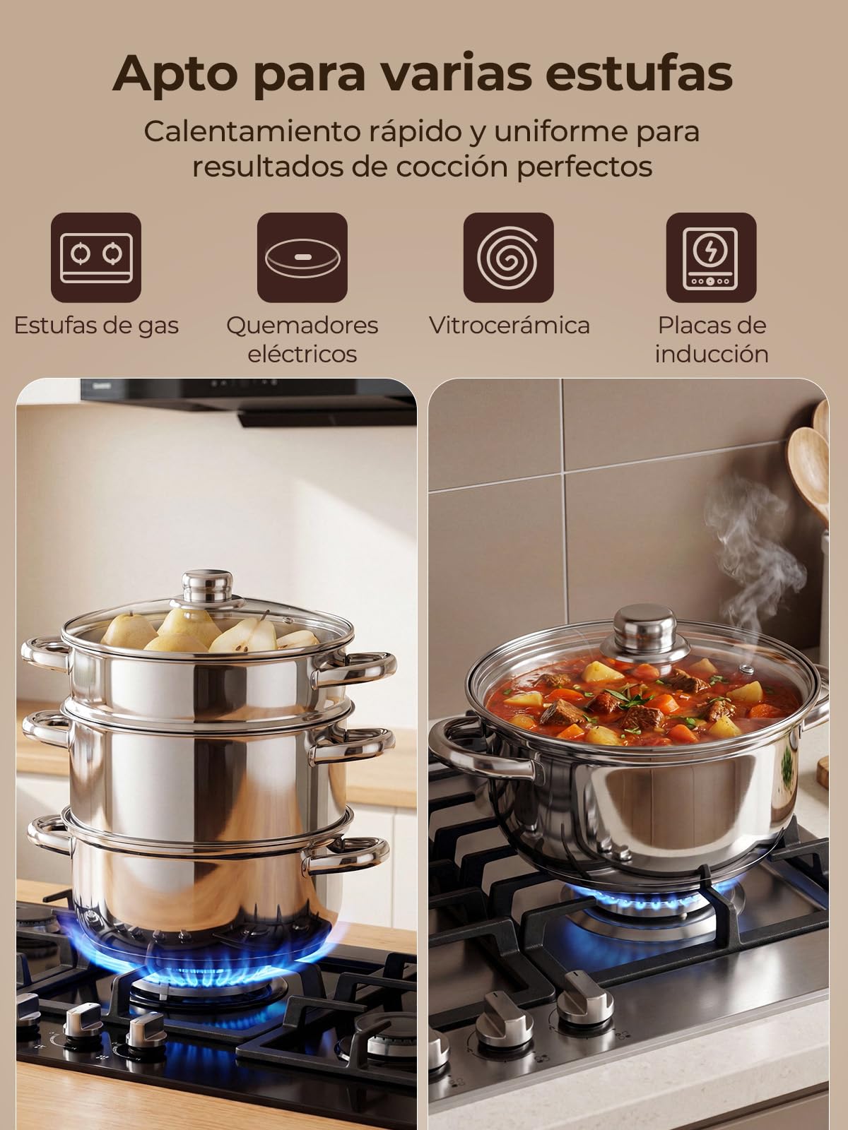 FOHERE Extractor de Zumos al Vapor 5L