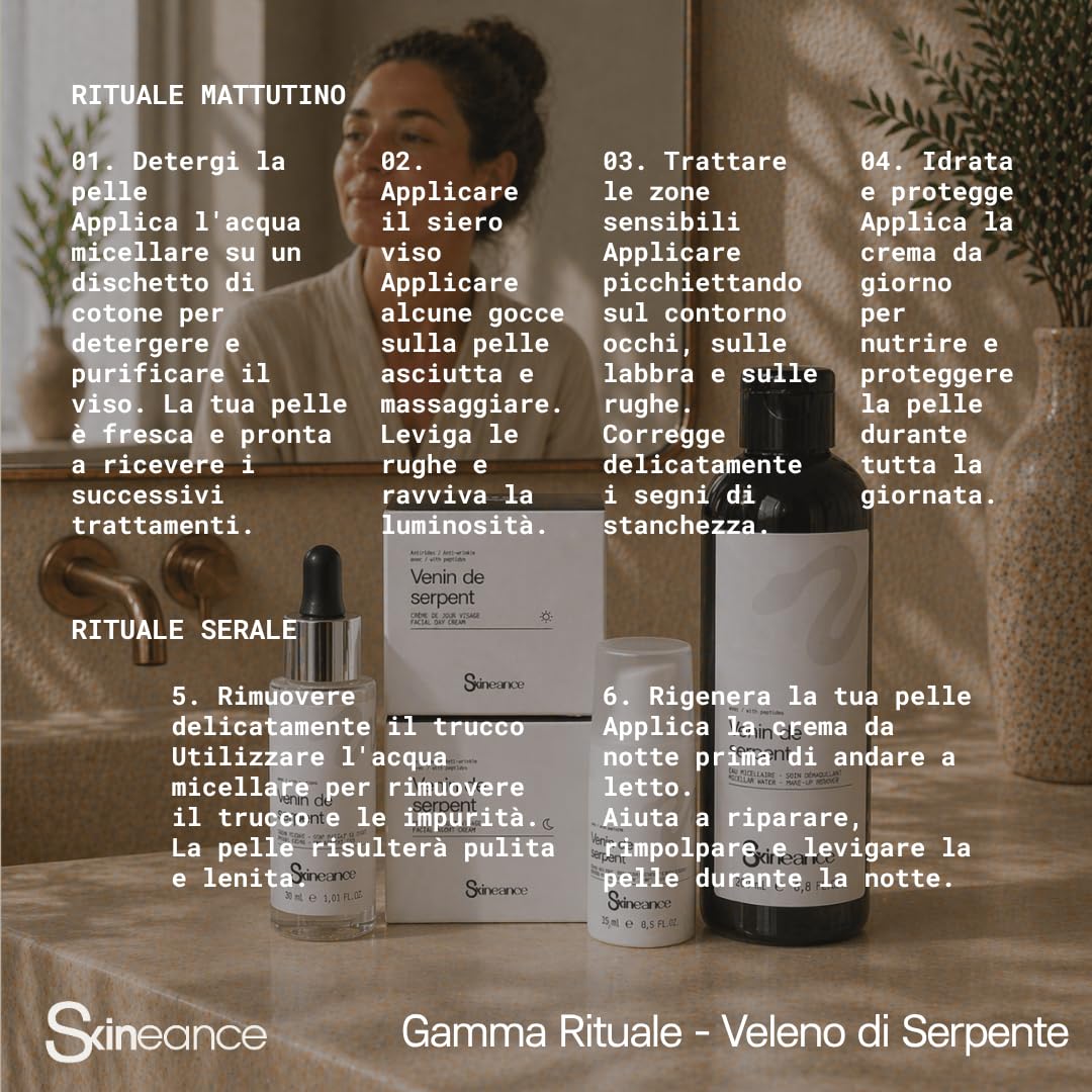 SKINEANCE - The Syn-Ake 5-Product Ritual - Ingredienti anti-età - Riduce le rughe d'espressione, le borse e le occhiaie