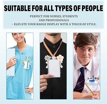 Badge Buddy Pin Holder for Nursing, Horizontal Badge Buddy Topper Pin Holder for Nurse, Student, ID Card with 8 Pins Holes