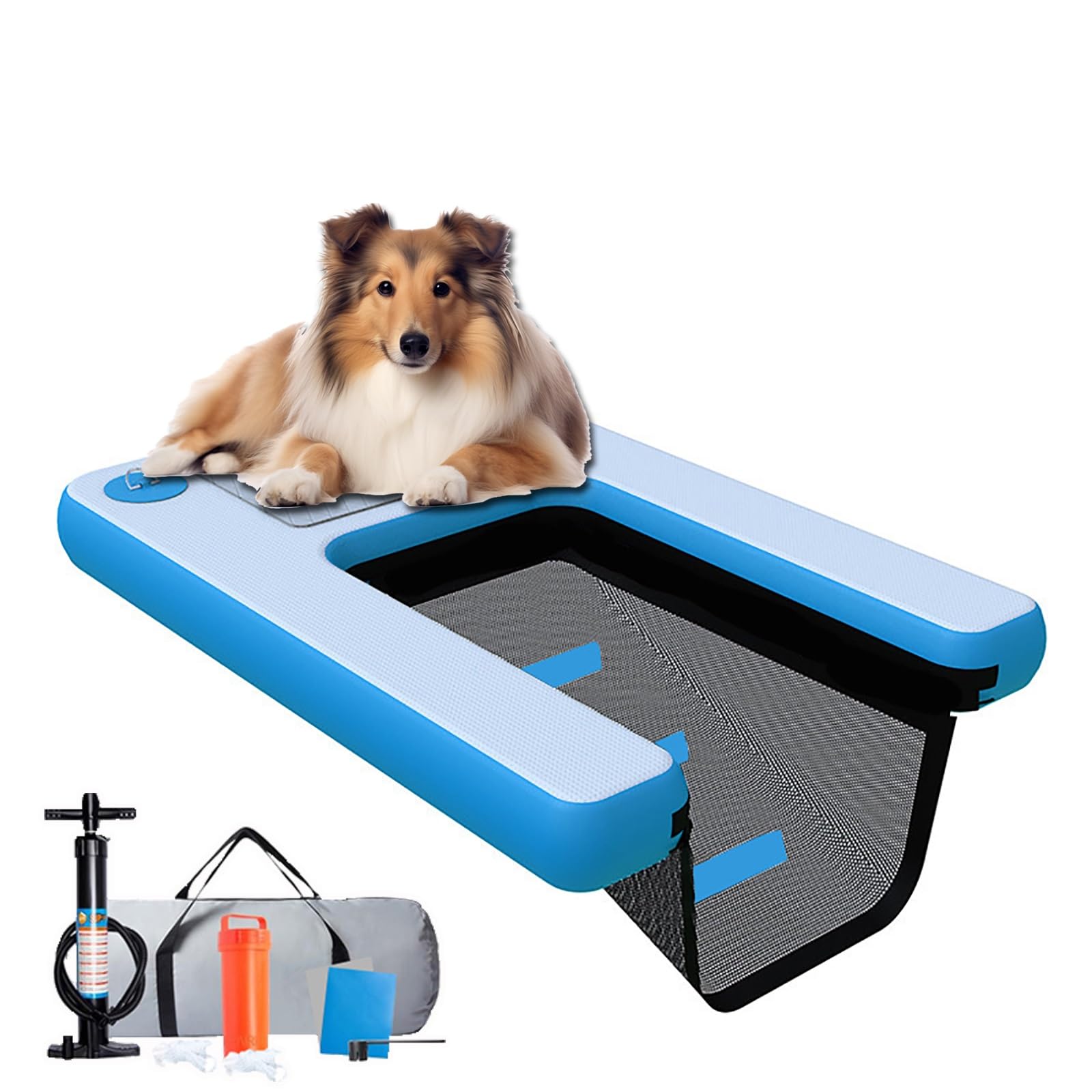scaletta per cani da barca Barca galleggiante con scaletta per cani, scaletta galleggiante per cani in schiuma EVA antiscivolo con rampa per barca per cani per piscine, moli, mare e spiagge, rampa gon