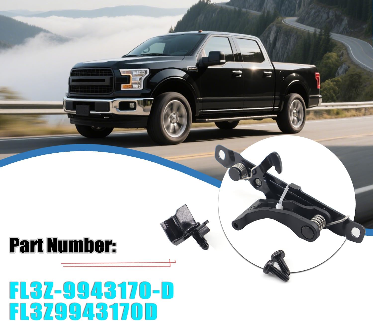 FL3Z-9943170-D Tailgate Flex Step Latch Control Kit Compatible with Ford F150 2015 2016 2017 2018 2019 2020