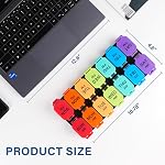 Extra Large Weekly Pill Organizer - 7 Day AM/PM Pill Box, Twice a Day XL Pill Container for Vitamins and Supplements, Airtight & Detachable Design, Ideal for Daily Medication Management