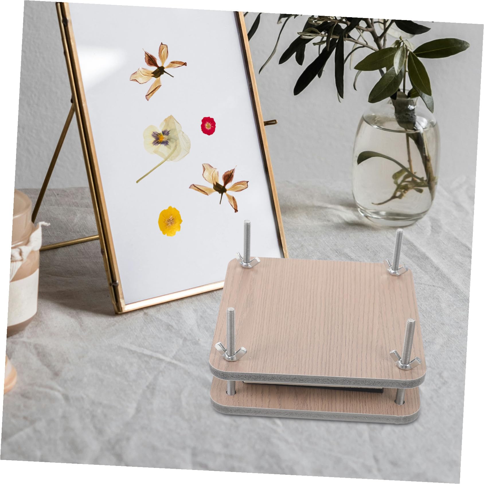 Gatuida Kit per Pressare Fiori in Legno Miniatura Strumento per Essiccare e Pressare Piante Creativo Fai da Te per Amanti di Botanica e Artigianato