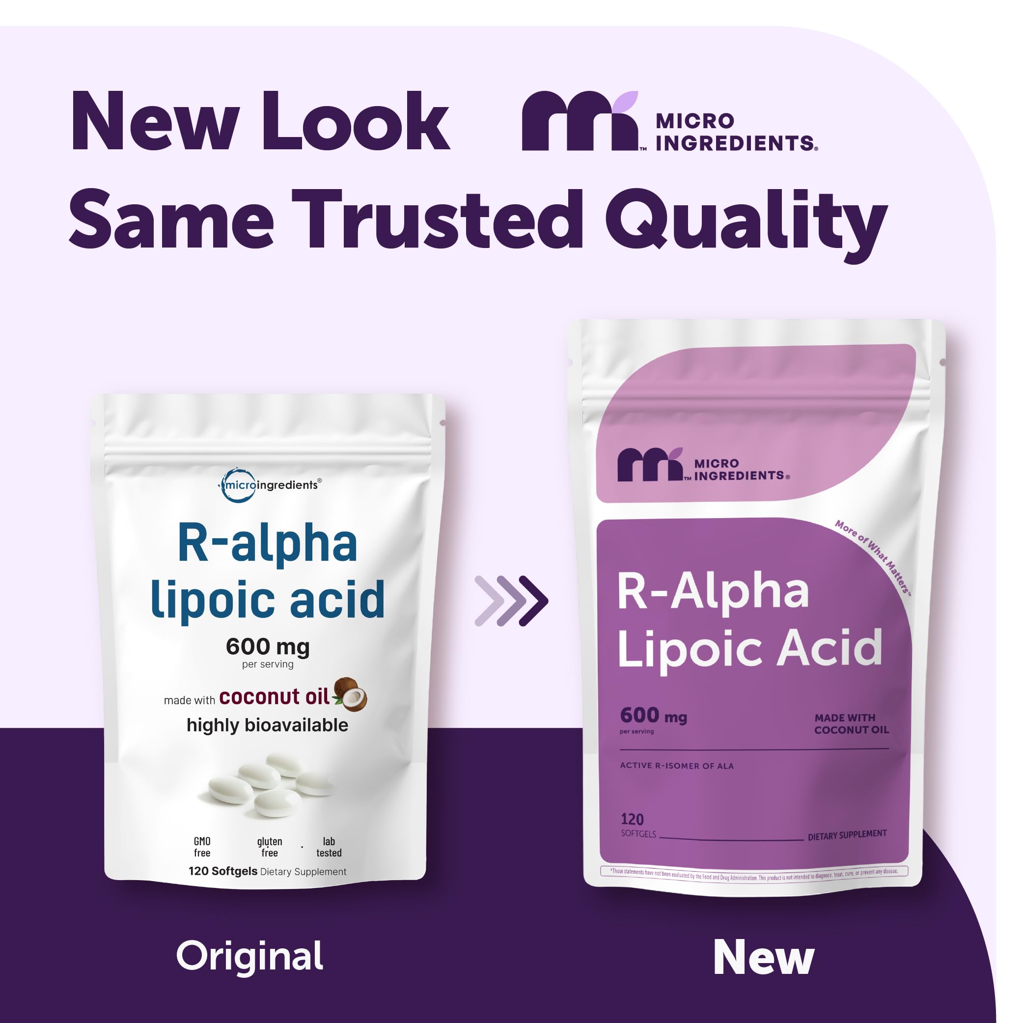 Micro Ingredients R-Alpha Lipoic Acid 600 mg Per Serving, 120 Softgels — Amazon image 2