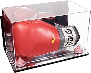 Better Display Cases Acrylic Catchers Glove Display Case with Mirror Case, Pink Risers , Wall Mount and Mirror Base (A011/V16)