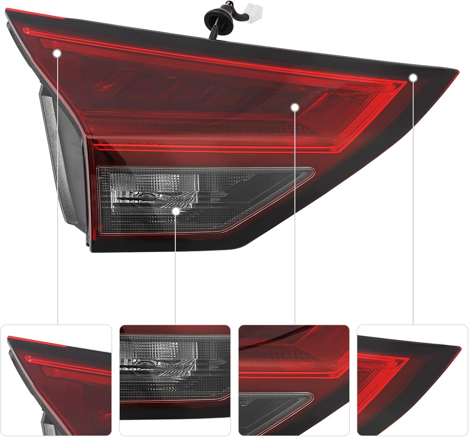 For 2021-2023 Nissan Rogue Inner Tail Lights, LED Rear Lamp Assembly Pair, Black Housing, Direct Fit Replacement for OEM 26555-6RR1A 26550-6RR1A (Left Driver Side)