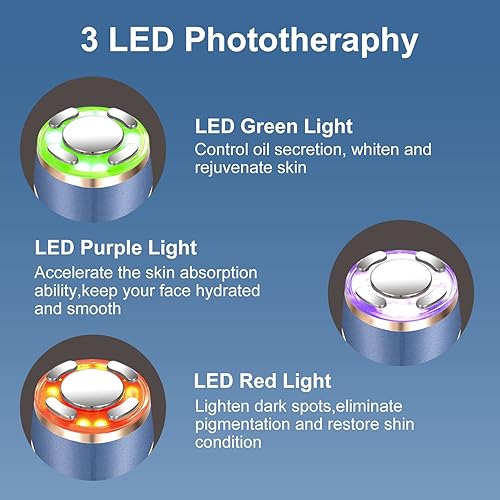 Miniatura 7 de MiSMON Máquina facial de alta frecuencia, 5 en 1 piel facial multifuncional del Massager que aprieta la máquina ligera de la terapia para la cara