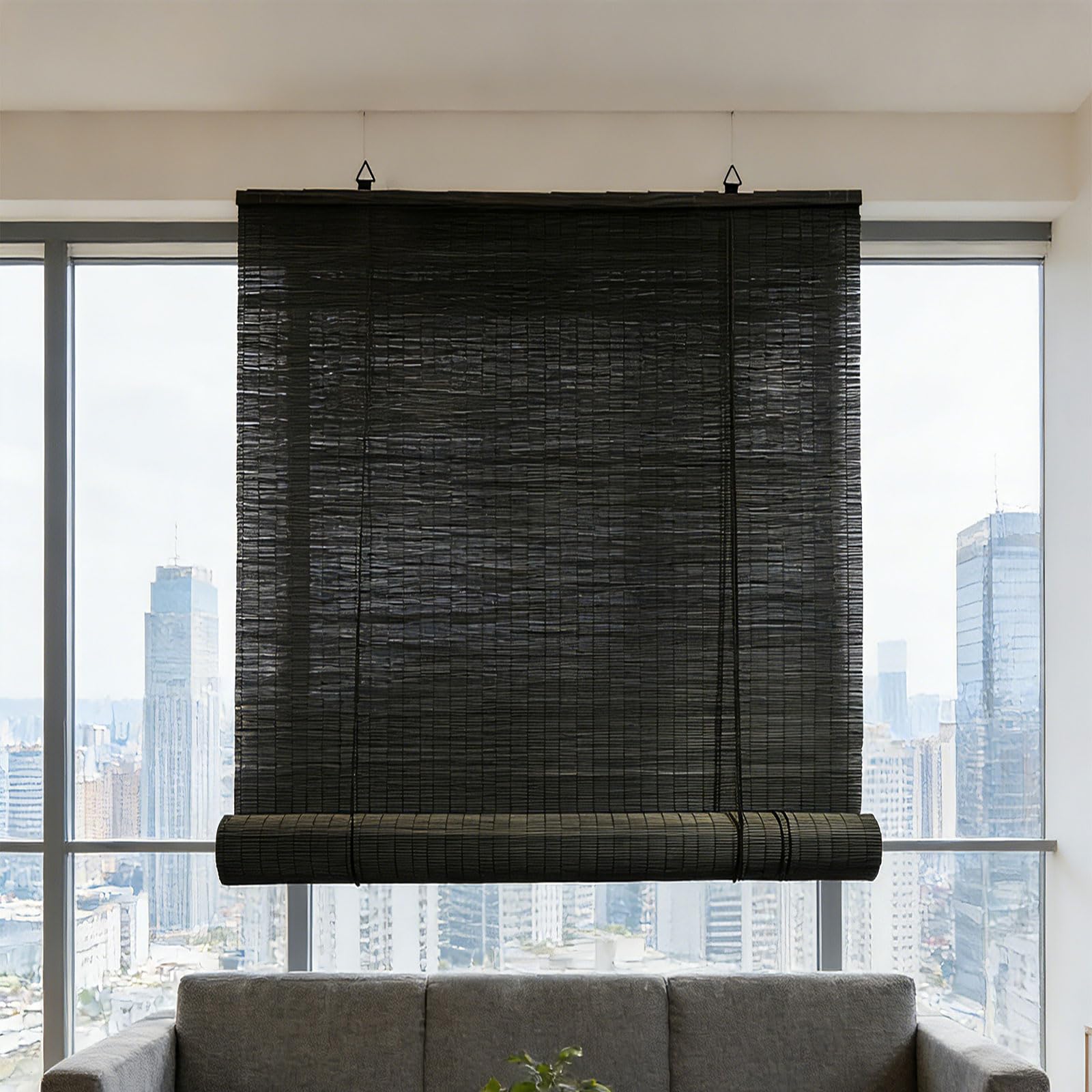 Stores en bambou 52x205cm pour portes et fenêtres sur mesure