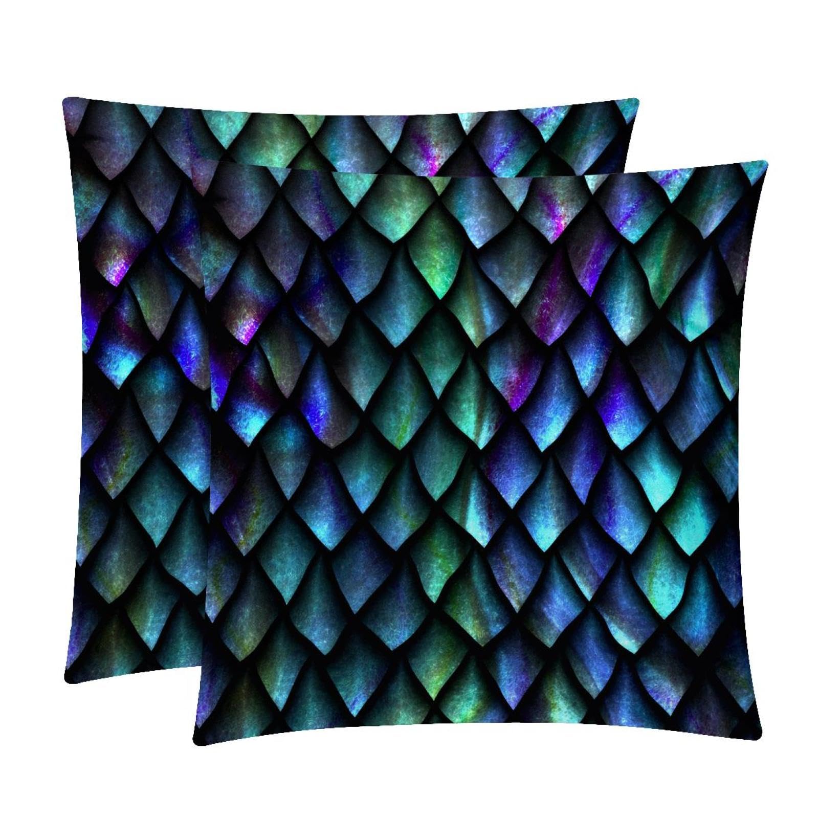 TDGKPZ Dinosaur Scale Throw Pillow Covers 2 Pack Pillowcases Soft Cozy Pillow Cases For Couch Bed Sofa 45x45cm