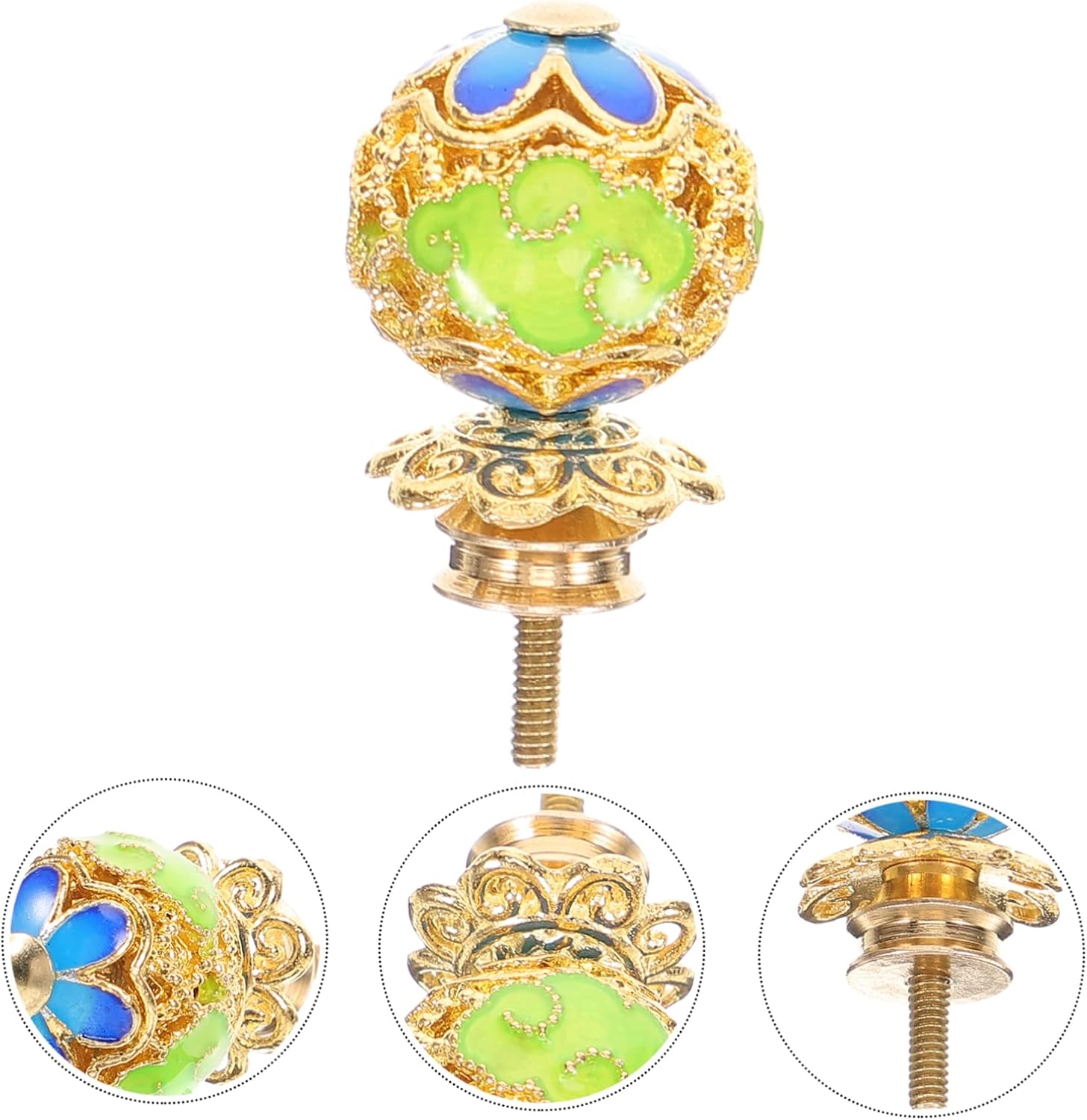 Vintage Cloisonne Replacement Pot Lid Knob for Tea Kettles Kitchen Boiled Water Kettle Cover Knob Easy Install 1.06 Inch Handle