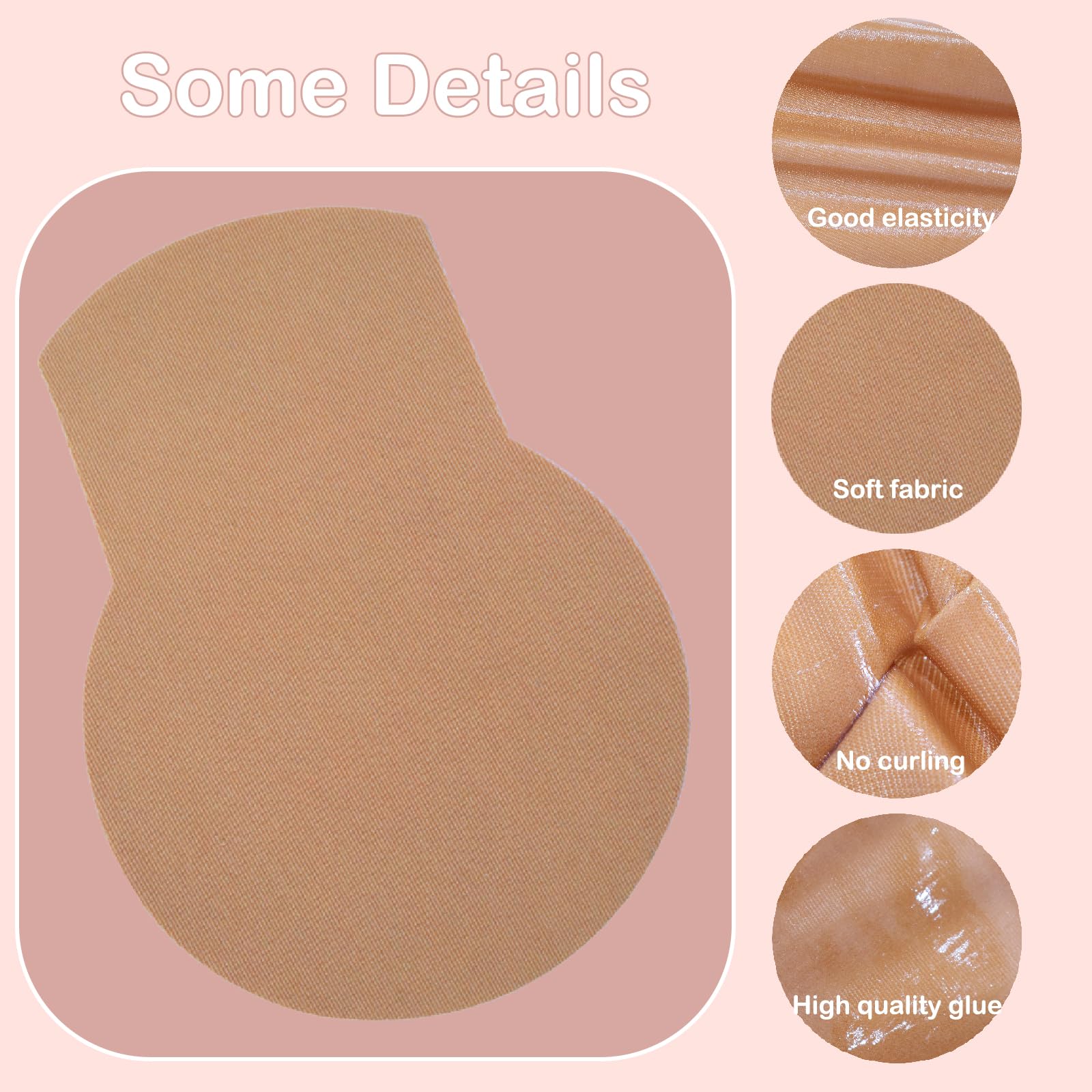 2 Paar Push-Up Brust Tape für Große Körbchen, Selbstklebend Rückenfrei Unsichtbar inkl. Nippelcover, Beige