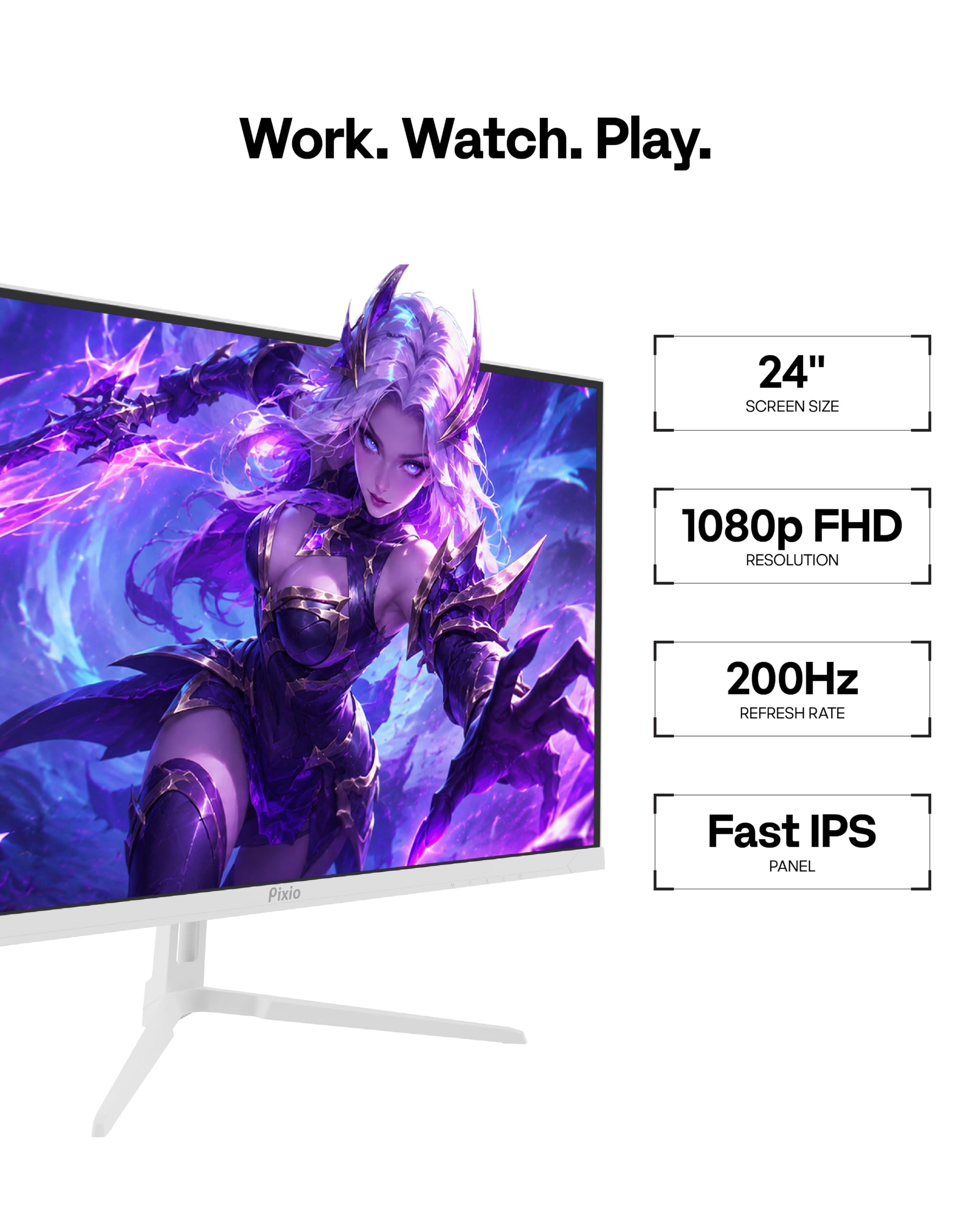 Amazon.com: Pixio PX248 Wave White 24 inch 200Hz Refresh Rate FHD