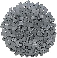 Vista 3 de Azulejo gris azulado oscuro 2 × 2 × 500 piezas y piezas de ladrillos MOC planos, bloques de construcción a granel para suelo de pared de superficie