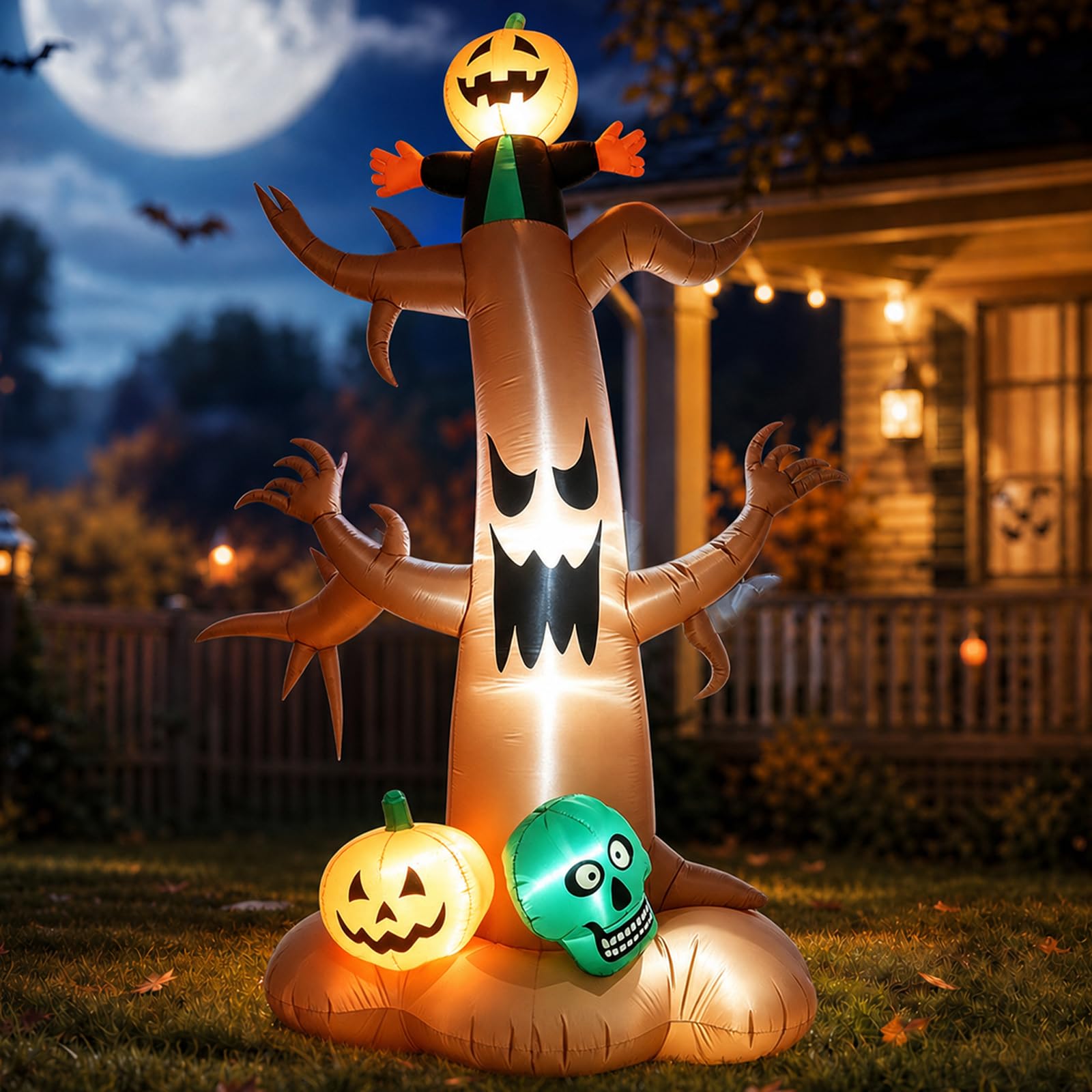 Wysoka Nadmuchiwana Dekoracja Halloween, Kompaktowy Rozmiar, Wielokrotnego UżYtku, Wbudowanymi Diodami Led | Nadmuchiwany Duch Halloween E