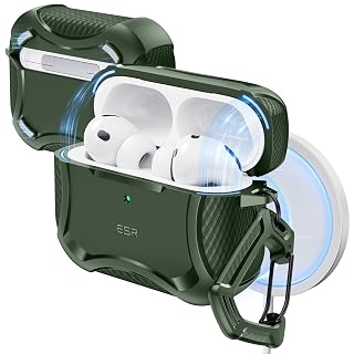ESR for AirPods Pro 3 Case (2025), Compatible with Airpods Pro 3rd Generation (USB-C Cable), Magnetic Lid, MagSafe Ready, Powerful Drop Protection, Cyber Series, Green - Amazon product rated Grade A