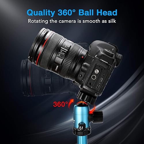 Miniatura 10 de MACTREM Trípode de cámara de 80 pulgadas trípode DSLR resistente para viajes cabeza de bola de aluminio ligero de 360 grados trípode profesional