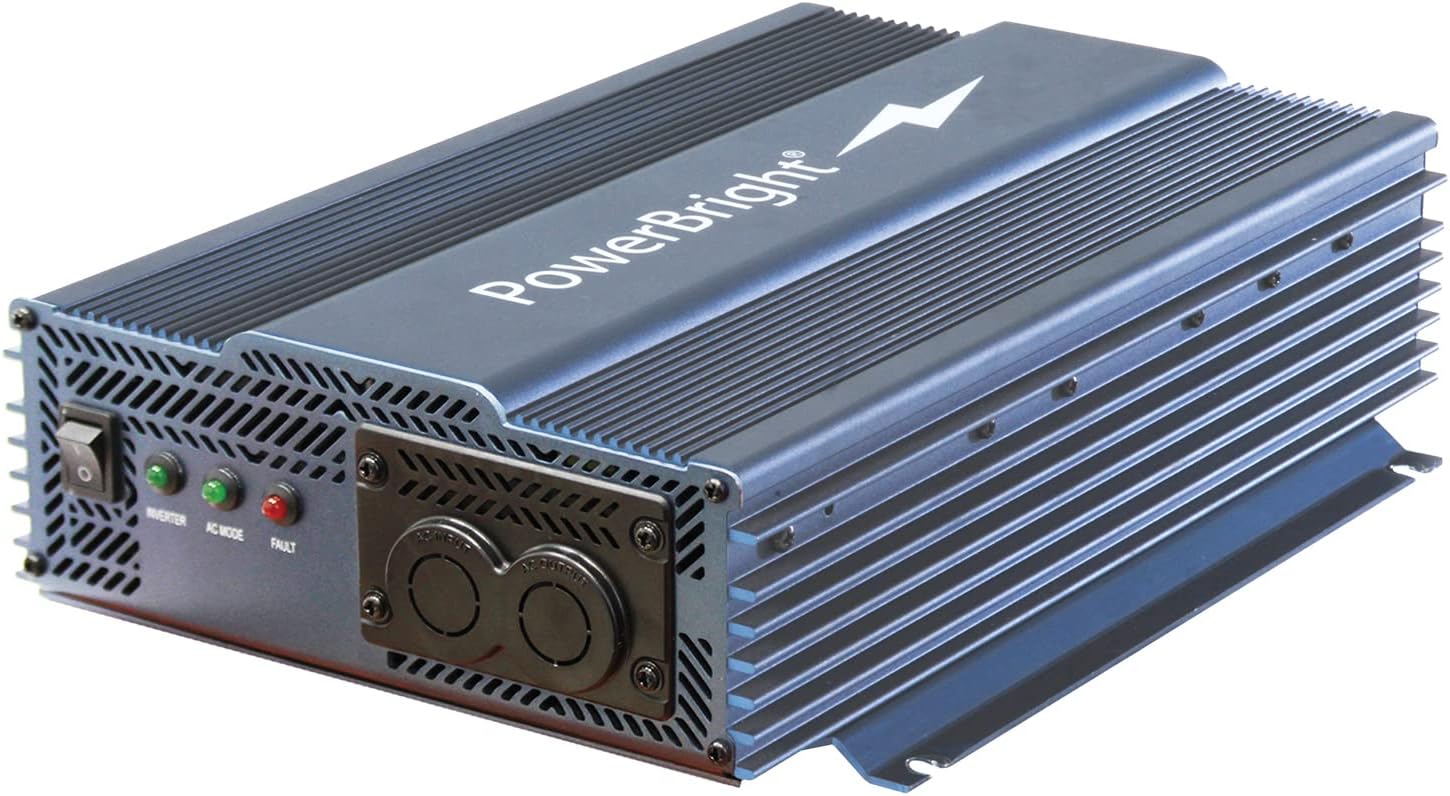 Power Bright APT1200-12 Pure Sine Power Inverter with Automatic transfer 1200 Watt continuous / 2000 watt Peak 12 Volt ETL Approved under UL/CSA Standards
