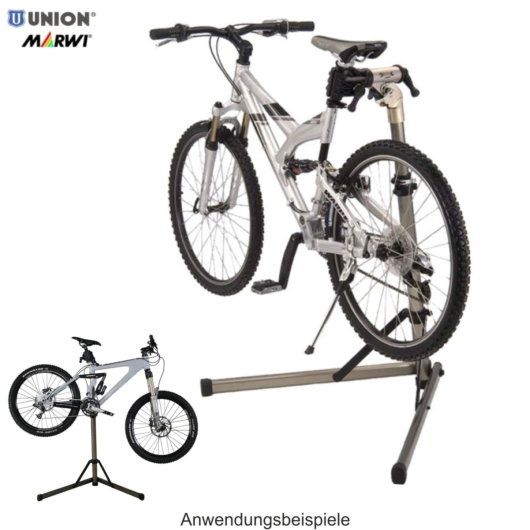 Union Marwi Faltbarer Fahrrad Montageständer BT-999 Alu inkl. 1 x Fahrradklingel