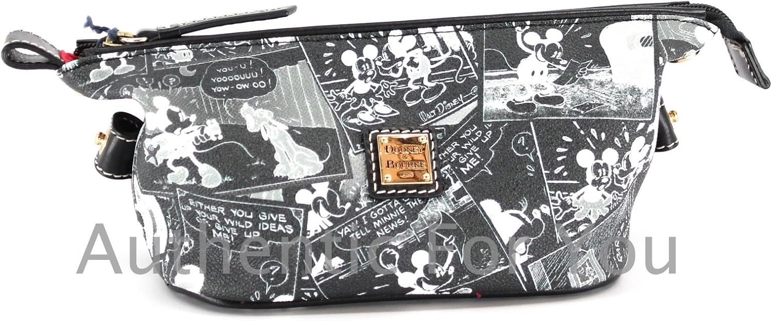 Disney Dooney & Bourke Comics Strip Cosmetic Pouch Bag - Mickey Minnie Film Negative