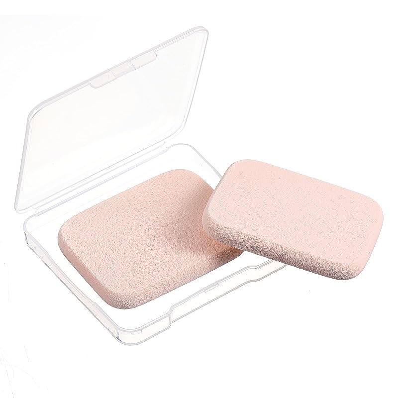 Esponjas quadradas para maquiagem QfwdfcTrenz com estojo, pacote com 2