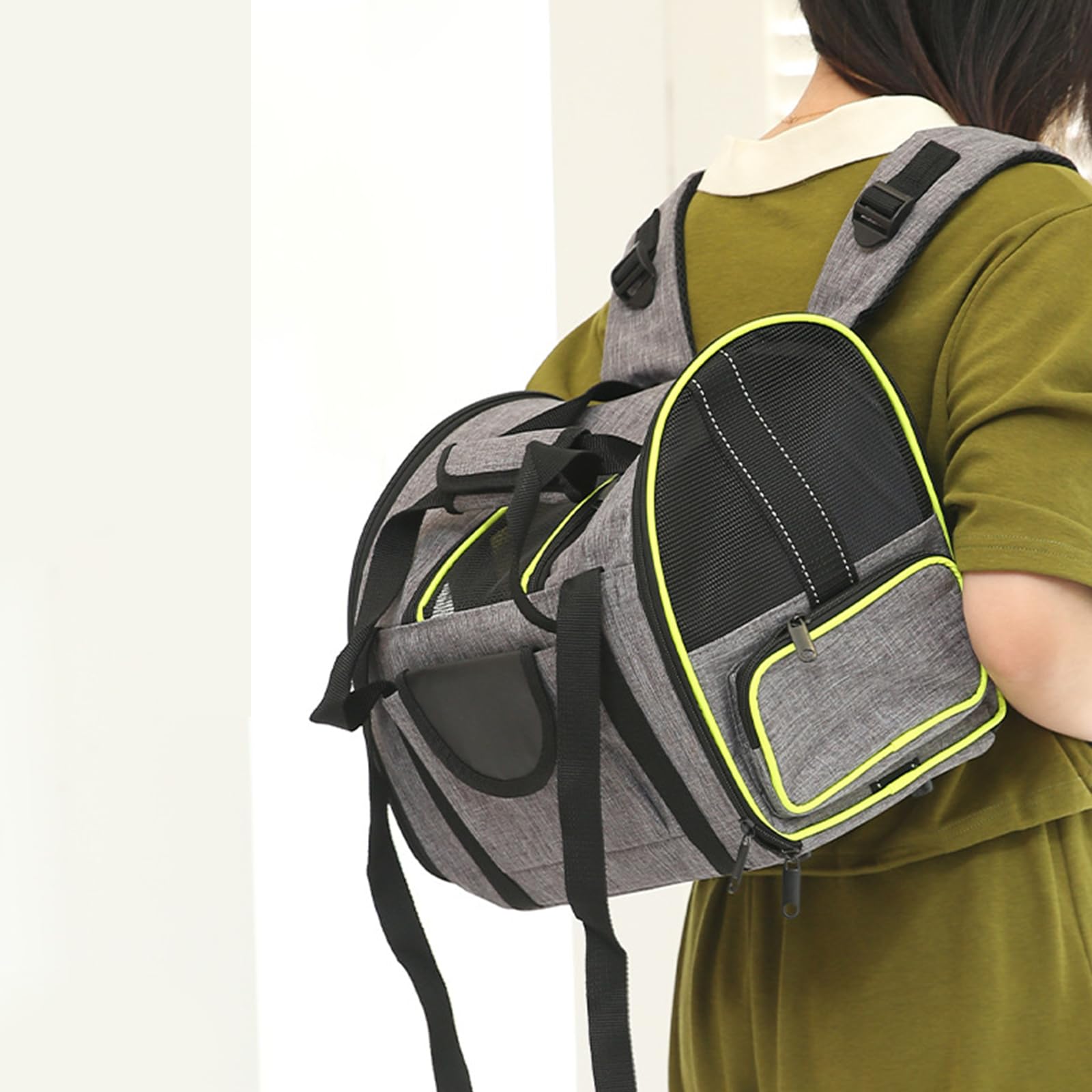 Erweiterbar Katzenrucksack, Katzen Rucksack, Hunderucksack für Katzen, Belüftetes Design, Faltbare, für Hunde Katzen Haustiere, 43 * 28 * 34cm