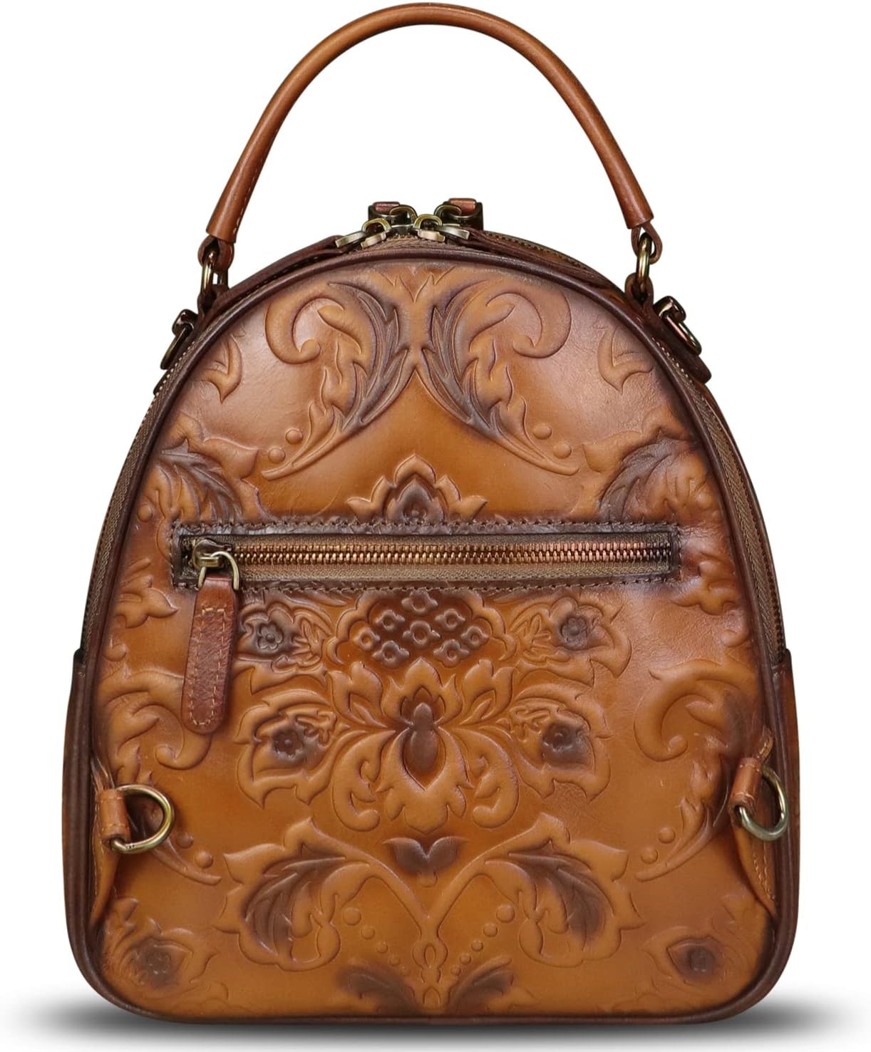 IVTG Genuine Leather Backpack for Women Crossbody Shoulder Bag Vintage Rucksack Fashion Knapsack Purse Daypack Bags (Brown)