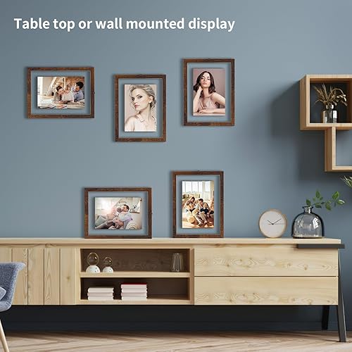Vista 51 de Trwcrt Juego de 4 portarretratos flotantes de 5 x 7 pulgadas, marco de fotos de doble cristal para fotos de hasta 7 x 9 pulgadas para colgar