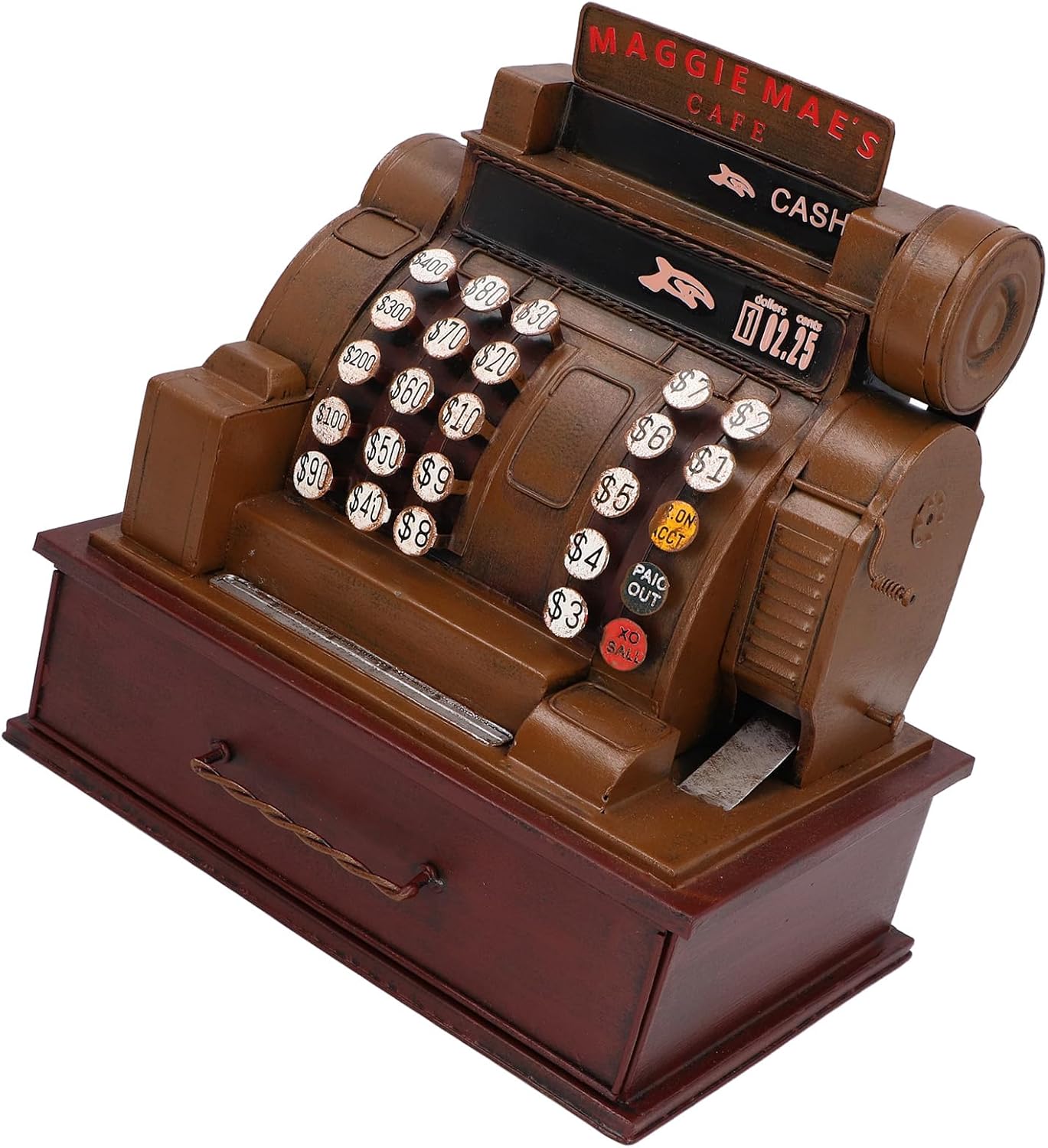 Vintage Cash Register, Handmade Iron Construction Stress Relieving Desktop Decor Toy Cash Register, Trinket Box with Multifunctional Use for Home Office Decoration Jewelry