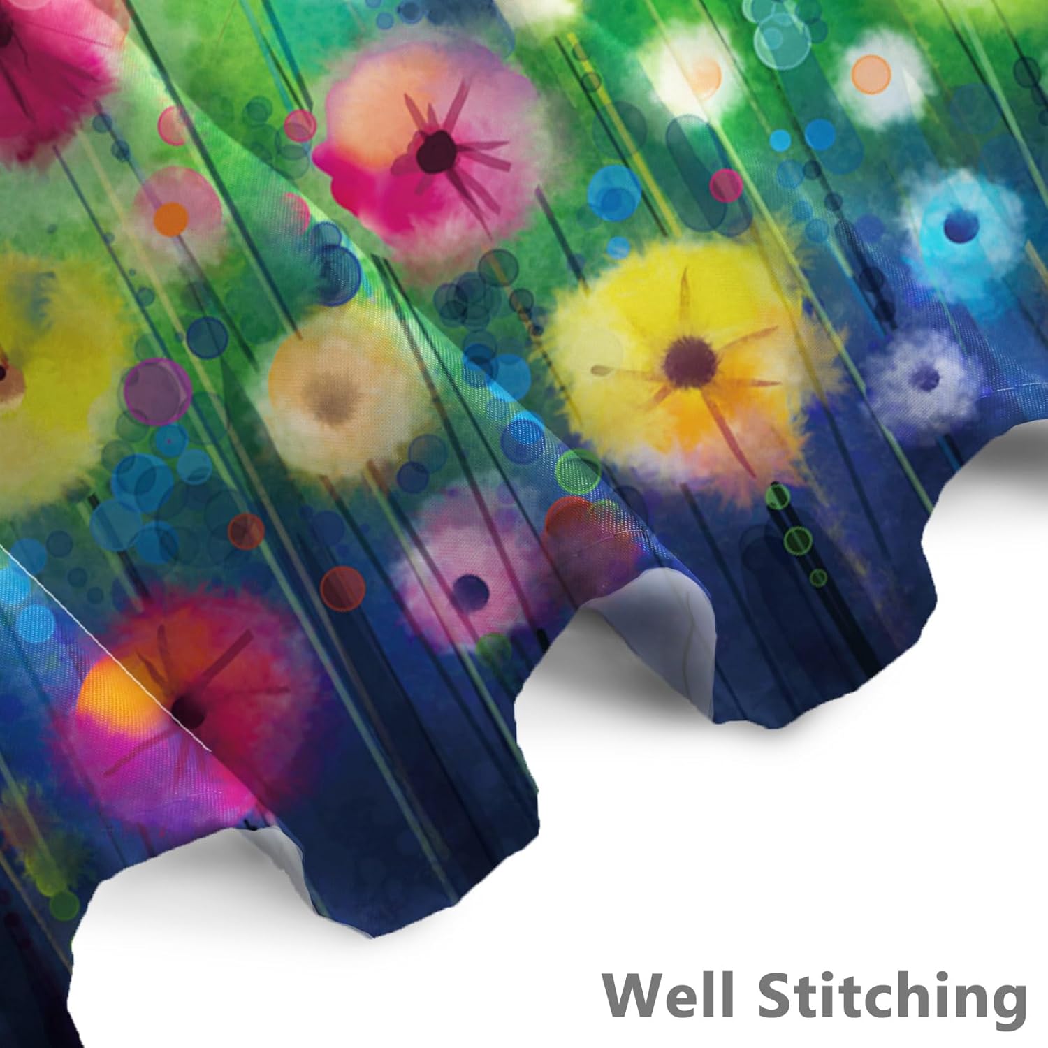 Renaiss 72x96 Inches Abstract Floral Shower Curtain Colorful Watercolor Flower Blossoms Plants Spring Garden Botanical Fabric Shower Curtains for Bathroom Decor Set Waterproof with Hooks