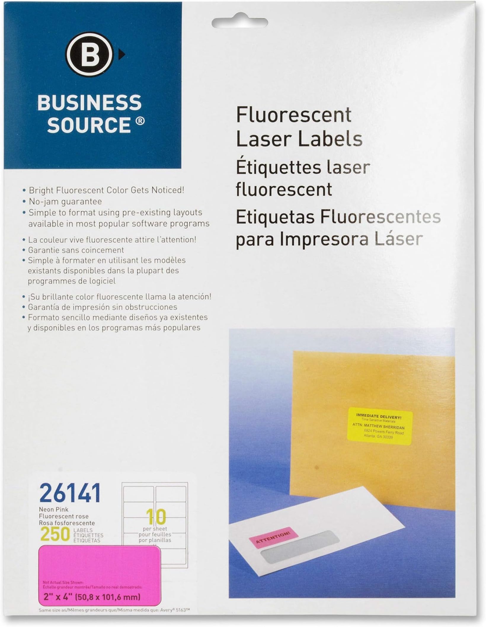 Business Source 2" Fluorescent Color Laser Labels