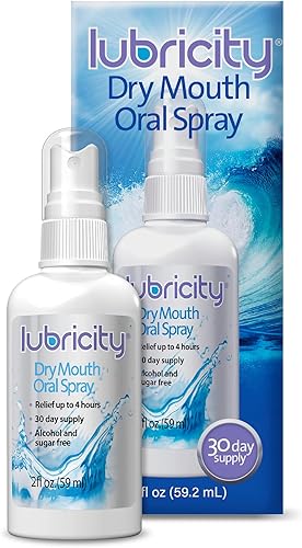 Lubricity Spray bucal de boca seca para alivio sintomático de boca seca sin sabor 2 onzas suministro de 30 días