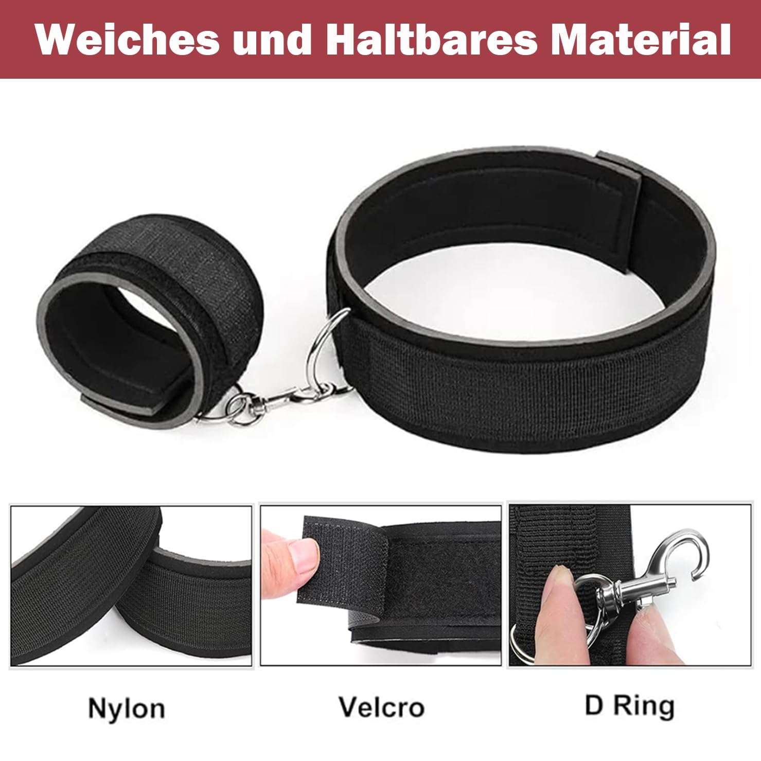 Menottes Sexy érotique Sex Lit Métal Adulte Kit Bdsm Retenue et Bondage Baillon Sexuelle Ball Gag, Attache Menotte Lit Bdsms Set Accessoires Hard SM Bondagerie Sexes Harnais Femme Sexy érotique Homme