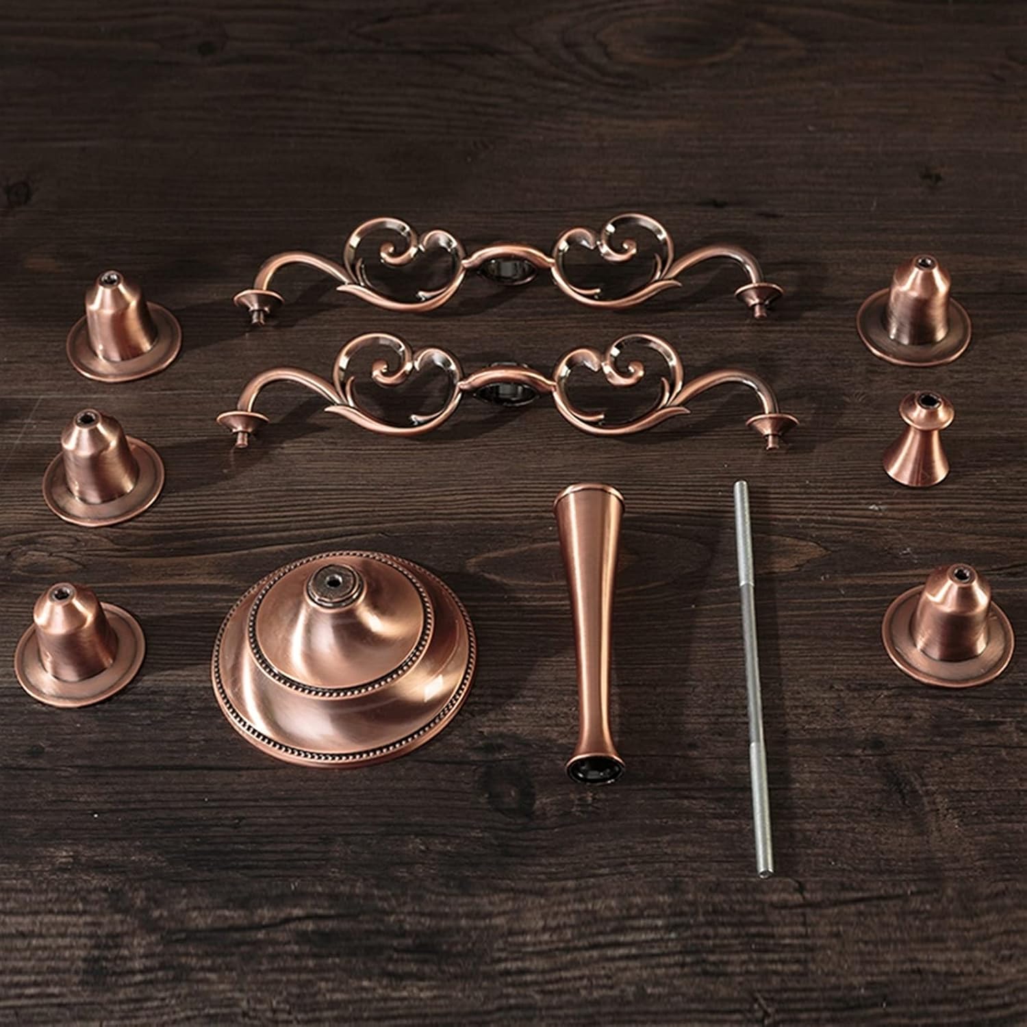 European Elegant Candle Stand with 5-stem .Metal Candelabra Retro Candlestick Holder for Candlelight Dinner and Table Decoration(Silver)