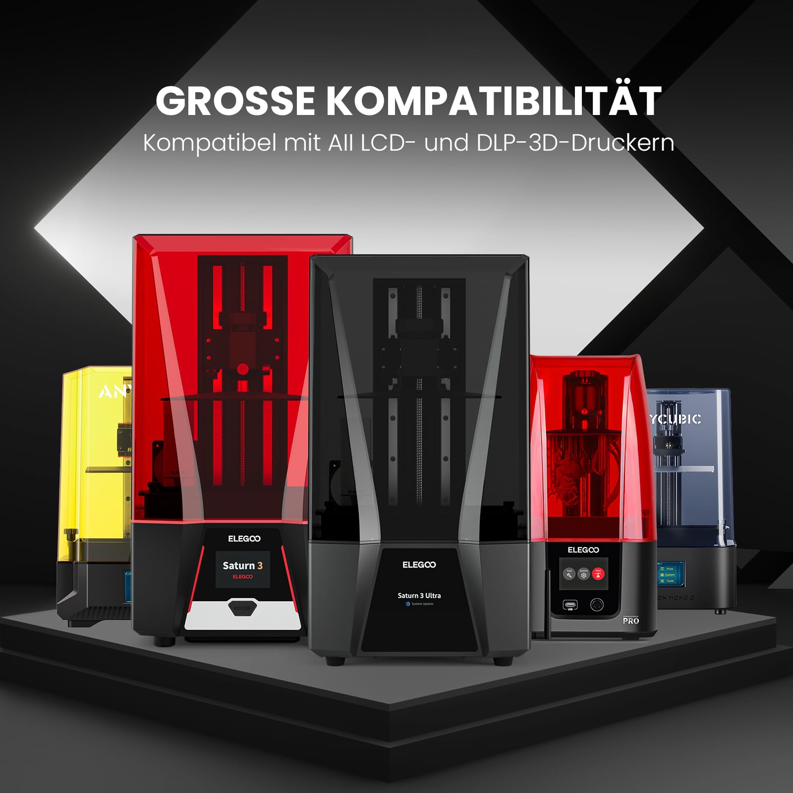 ELEGOO ABS-Like 3D Drucker Resin 2.0 405nm UV-härtendes Photopolymer Harz für LCD 3D Drucker Grau 1000g