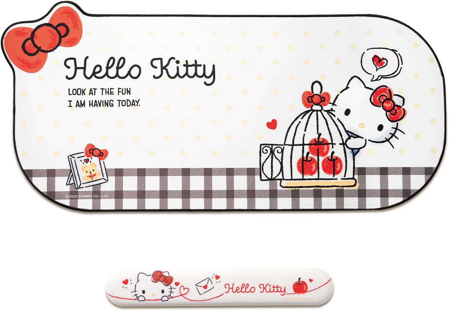 Cartoon Cat Mouse Pad Wrist Rest Support Set, Non-Slip Desk Mat and Memory Foam Wrist Rest for Keyboard and Mouse, Perfect for Gaming or Home Office Work - HLK