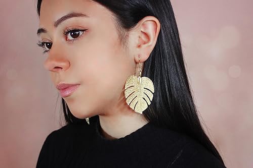 Miniatura 2 de Monstera Earrings and Necklaces Gold Split