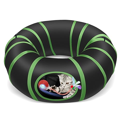 Interactive Cat Toy Ball Fast Rolling in Collapsible Cat Tunnel