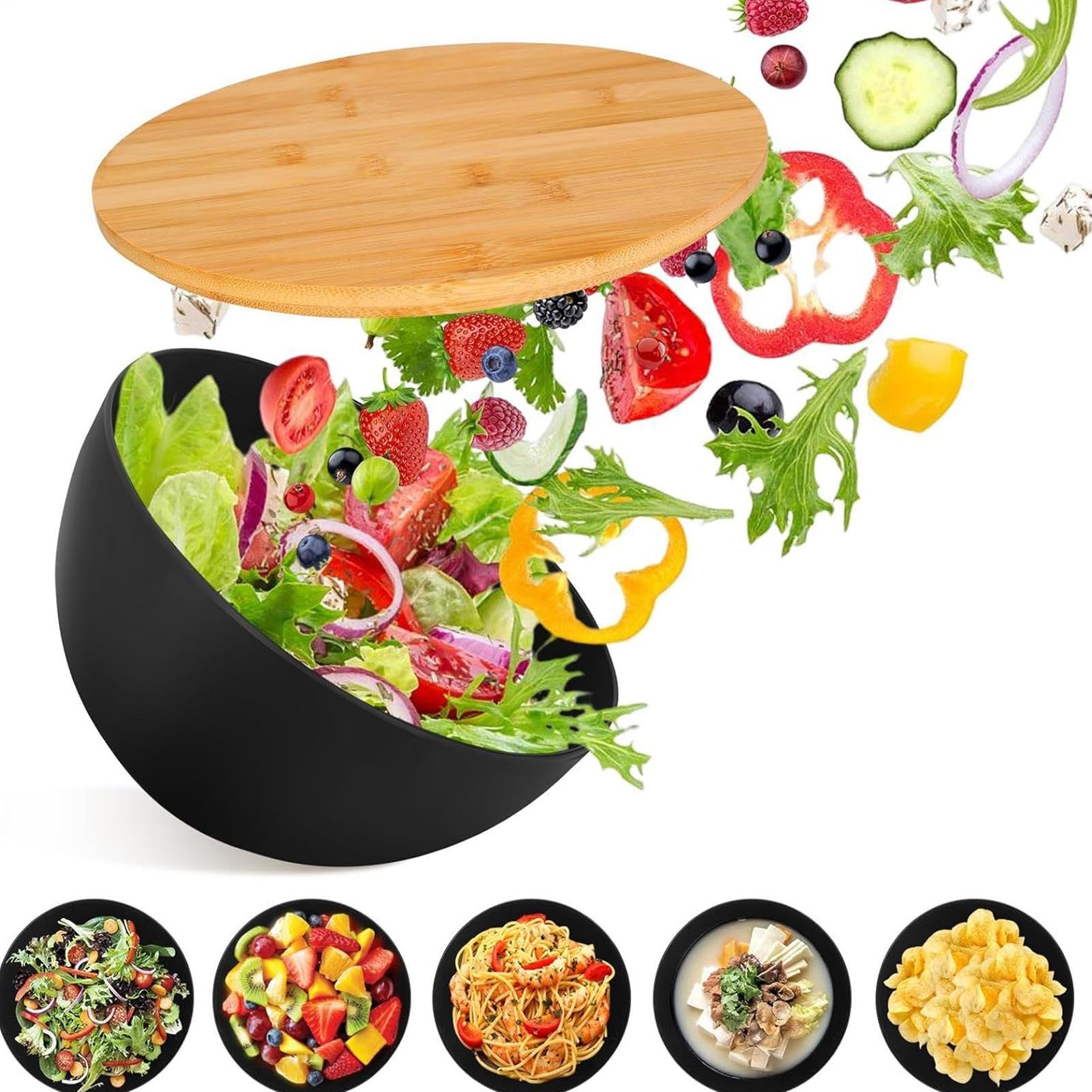 Per Insalata Con Coperchio Set Impilabile per Preparare | Ciotole Da Snack Annidabili Per la Preparazione e Conservazione di Alimenti in Cucina e Pasti Insalata Frutta Verdura