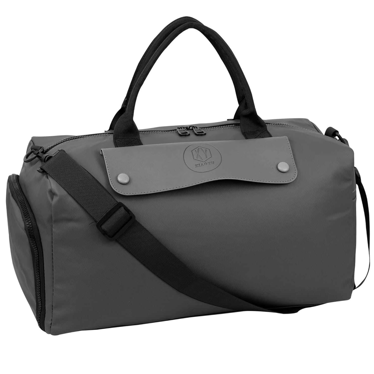 Storite Nylon 43 cm Travel Duffel Bag, Sports Gym Duffle Bag, Shoulder Handbag for Women, Outdoor Weekend Bag with Shoe and Wet Clothes Compartments (Grey,43x23x19 cm)